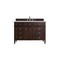 James Martin Vanities Brittany 48in Single Vanity, Burnished Mahogany w/ 3 CM Ethereal Noctis Quartz Top 650-V48-BNM-3ENC - alternate 1